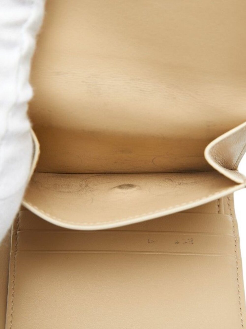 Celine Triomphe Small Flap Wallet Beige Leather - Picture 6 of 10